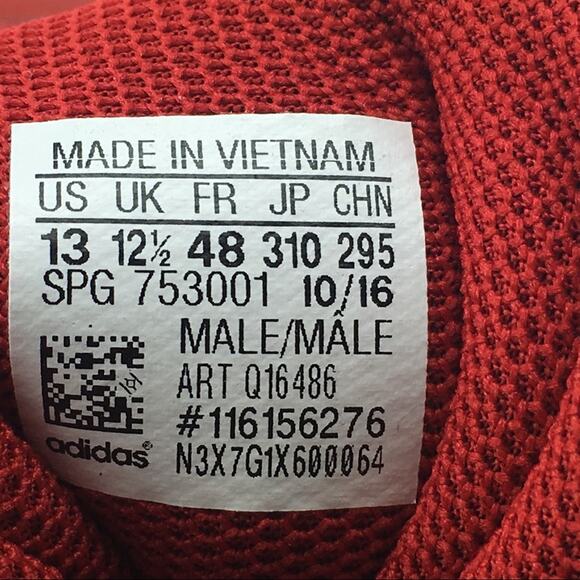 Adidas Red Football Shoes Metal Cleats Ortholite Insoles Mens Size 13 main image 4